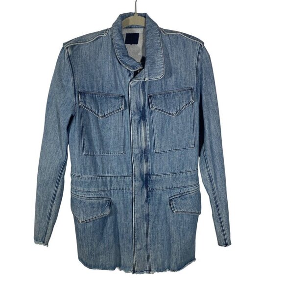 RTA Nicolas long line Utility Jacket 100% cotton raw hem long line S - Picture 4 of 14